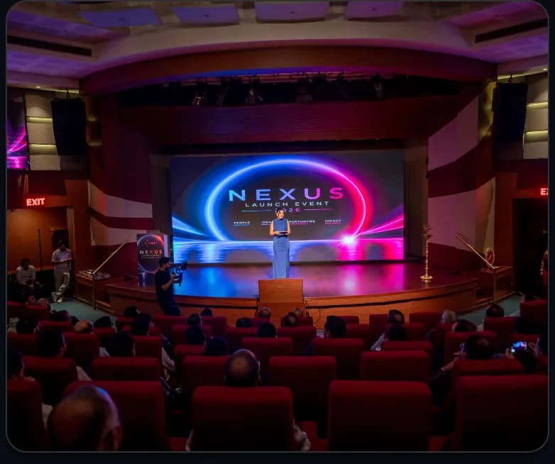 Eazy’s Nexus event, on stage in front of a full auditorium